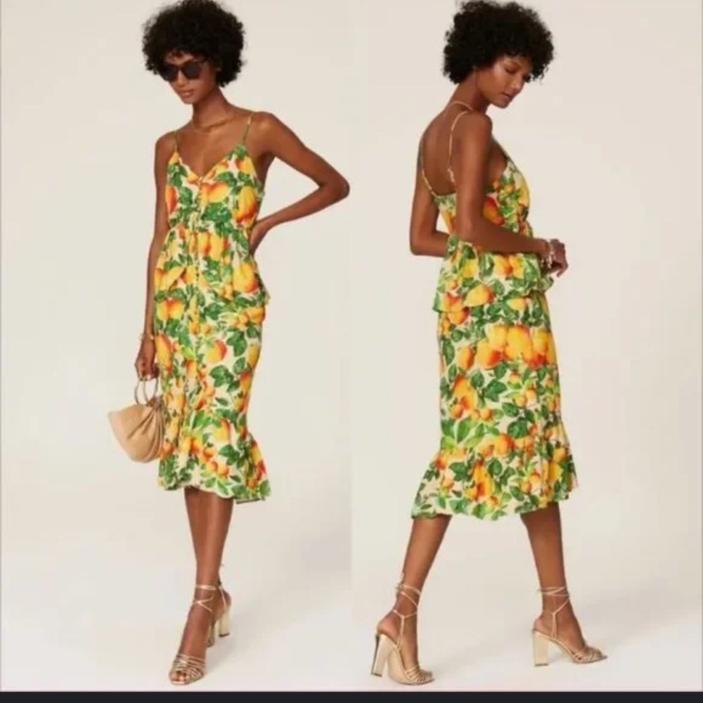 Farm Rio Sands Linen Embroidered Dress